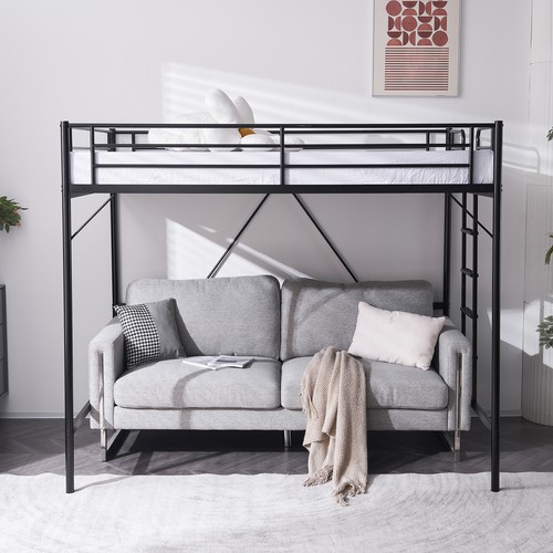 Metal loft bed with - with, built-in